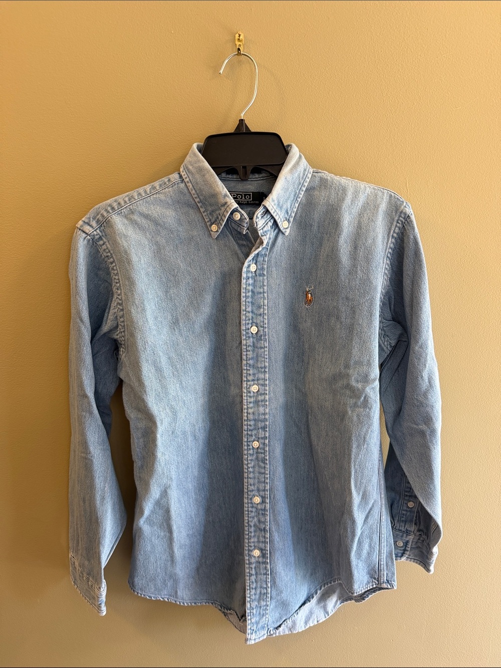 Polo by Ralph Lauren Light Blue Denim Button-Down Shirt with Embroidered Pony